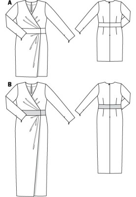 Выкройка Платье макси с широким поясом (Burda 12/2011, № выкройки 134 B)