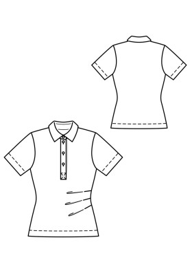 Pattern Knitted polo shirt with asymmetric folds (Burda 3/2020, pattern number 109)