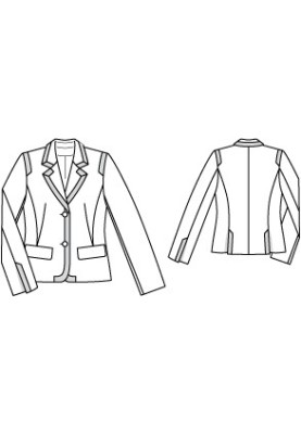 Pattern Blazer of a fitted cut with contrasting stripes (Burda 4/2011, pattern number 129)