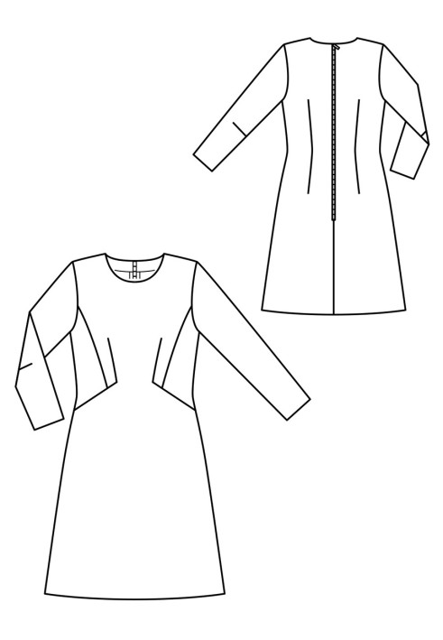 Pattern A-silhouette knitted dress with 7/8 sleeves (Burda 9/2019, pattern number 104)