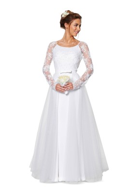 Pattern Mermaid wedding dress with a detachable full skirt (Burda 2/2014, pattern no. 6869 C)