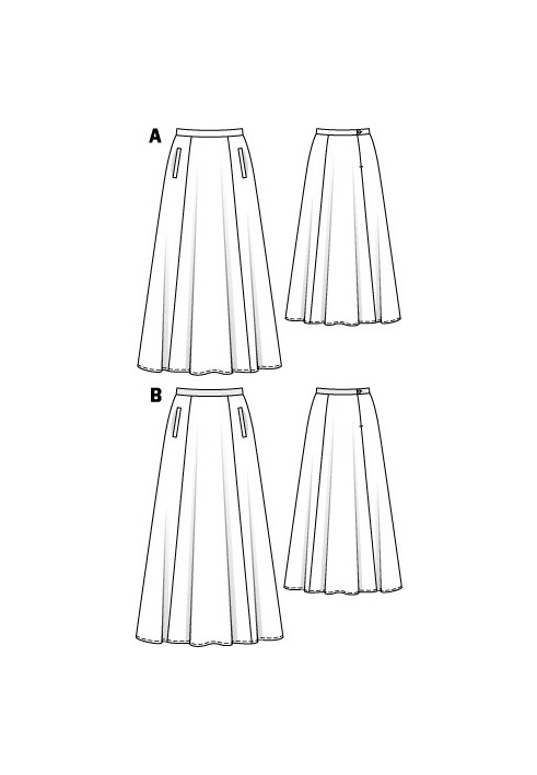 Pattern Batiste maxi skirt with a flared cut (Burda 4/2011, pattern number 123 B)