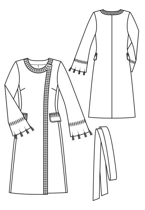 Pattern Coat with a shaped neck bar (Burda 1/2018, pattern number 113)