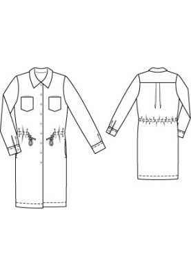 Pattern Dress-shirt with drawstring at the waist (Burda 6/2012, pattern number 104)