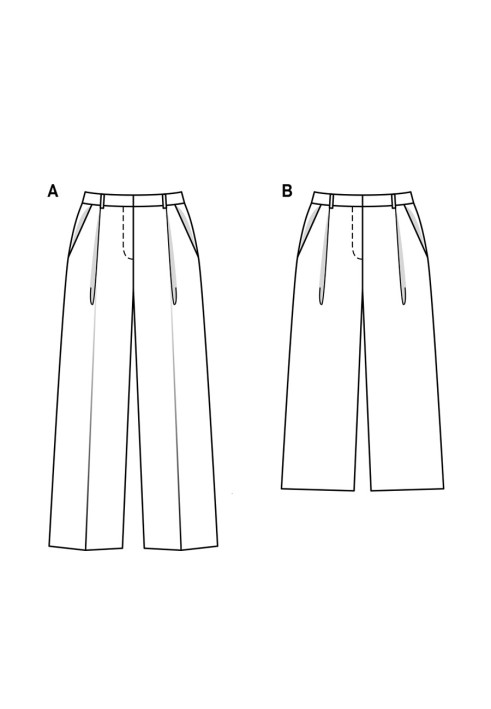 Pattern Culottes with pleats at the waist (Burda 1/2018, pattern number 6436 B)