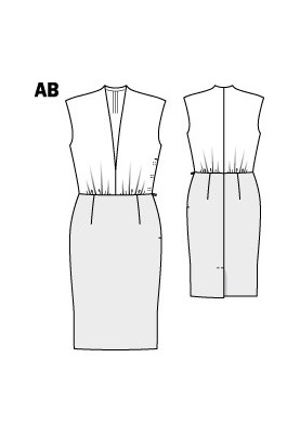 Выкройка Платье отрезное с верхней трикотажной частью (Burda 8/2011, № выкройки 126 A)