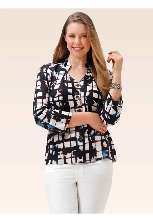 Pattern Dress-shirt with raglan-shoulder sleeves (Burda 2/2015, pattern number 6713 B)