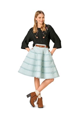 Pattern Multi-tiered denim skirt (Burda 2/2017, pattern number 6479 A)