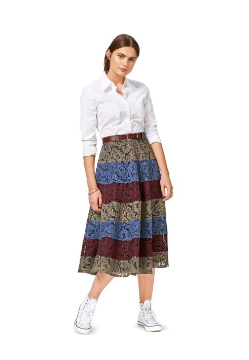 Pattern Multi-tiered denim skirt (Burda 2/2017, pattern number 6479 A)