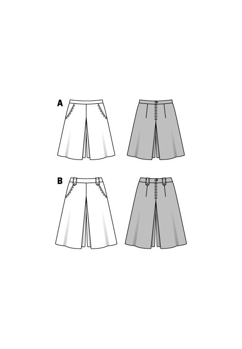 Pattern Skirt-trousers with opposite pleats (Burda 1/2014, pattern number 6905 B)