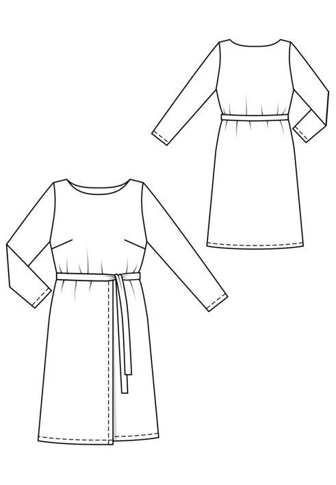 Pattern A cut-off dress with a decorative panel (Burda 10/2020, pattern number 112)