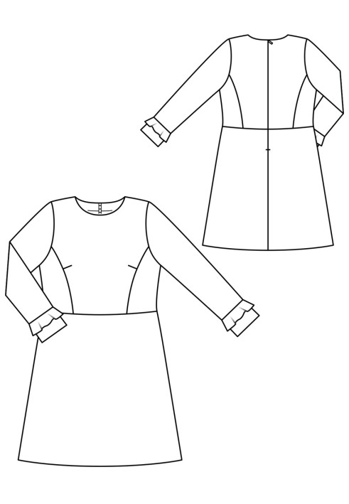 Pattern A cut-off dress with a flared skirt (Burda 1/2019, pattern number 127)