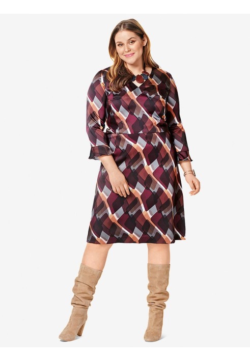 Pattern Dress with a flared skirt (Burda 2/2019, pattern number 6255 A)