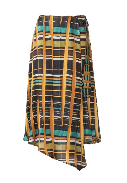 Pattern Asymmetric cut skirt with buckle fastening (Burda 8/2020, pattern number 107 A)