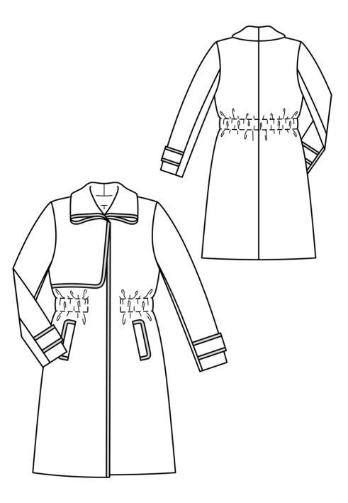 Pattern Single-breasted coat with a flared collar (Burda 12/2017, pattern number 115)