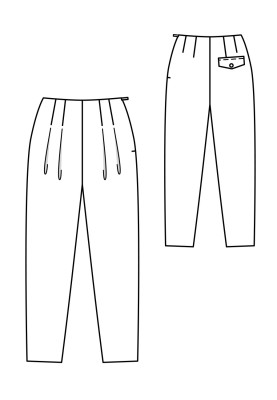 Pattern Pants 7/8 with stitched pleats (Burda 10/2018, pattern number 102 A)