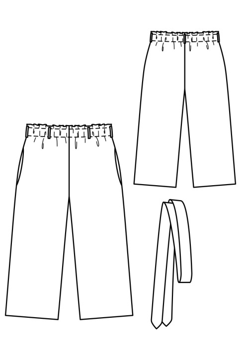 Pattern Wide-cut trousers with a belt (Burda 5/2019, pattern number 131)