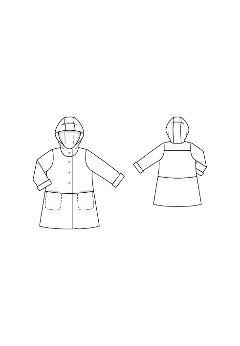 Pattern Double-breasted coat with a hood (Burda 10/2012, pattern number 154)