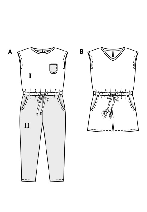 Pattern Two-color knitted overalls (Burda 1/2018, pattern number 9345 A)