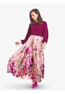 Pattern Skirt with deep opposite pleats (Burda 2/2018, pattern number 6386 B)