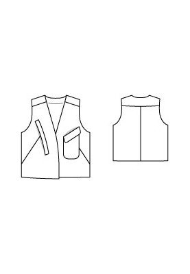 Pattern Straight cut vest with pockets (Burda 3/2012, pattern number 123)