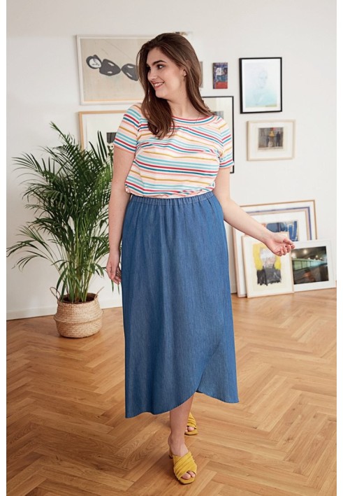 Pattern Skirt with an asymmetric bottom and smell effect (I love to sew 2/2019, pattern number 114)