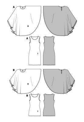 Викрійка Сукня-майка з шифоновою накидкою (Burda 2/2016, № викрійки 6589 A)