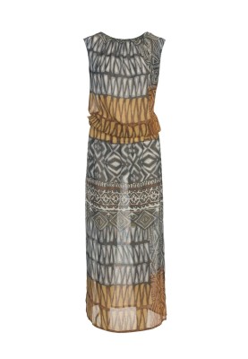 Pattern Sleeveless maxi dress with drawstring at the waist (Burda 4/2011, pattern number 116)