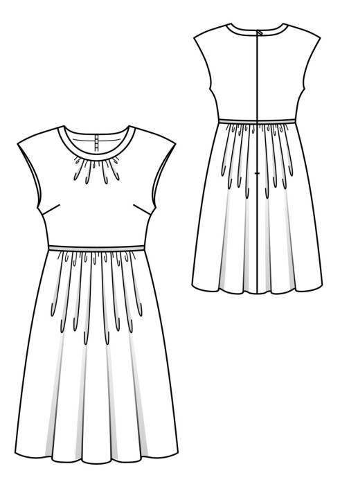 Pattern A cut-off dress with a lush skirt (Burda 10/2018, pattern number 111 B)