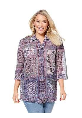 Pattern Blouse-shirt with short sleeves (Burda 2/2016, pattern number 6614 B)