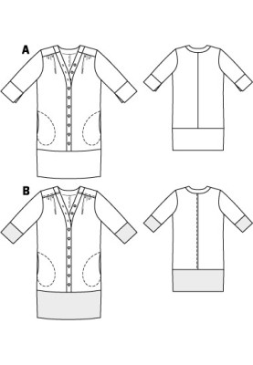 Викрійка Сукня лляна сорочкового крою (Burda 6/2011, № викрійки 105 A)