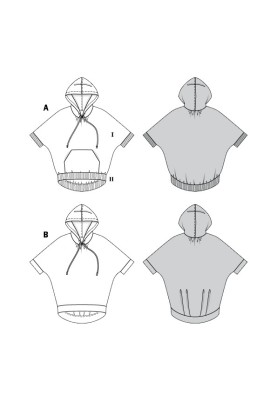 Выкройка Анорак просторного кроя с капюшоном (Burda 2/2020, № выкройки 6191 B)