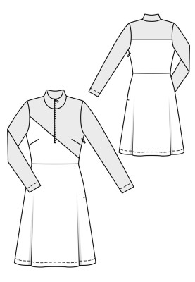 Pattern Dress in a sports style with a high collar (Burda 11/2017, pattern number 118)