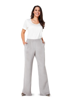 Pattern Pants on an elastic waist with arrow pleats (Burda 2/2014, pattern number 6859 A)