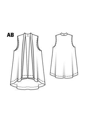 Pattern A-silhouette linen vest (Burda 4/2012, pattern number 101 A)