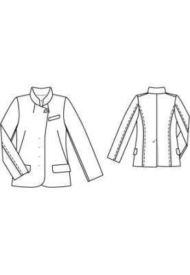 Pattern Jacket with asymmetric fastening and stand-up collar (Burda 8/2010, pattern number 110)