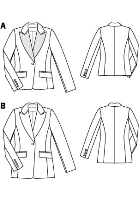 Pattern Blazer with contrasting lapels (Burda 11/2012, pattern number 127 A)