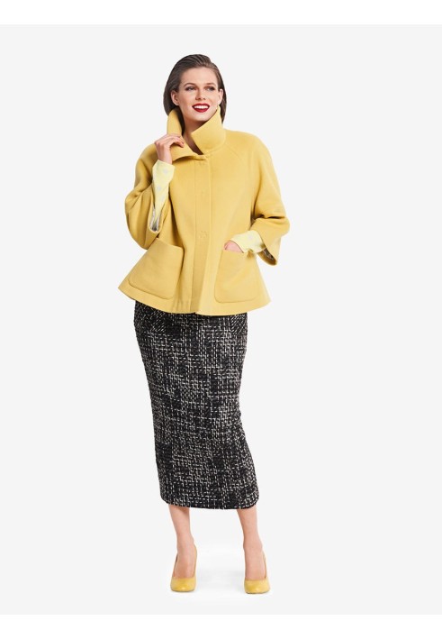 Pattern A-line jacket with turn-down collar (Burda 2/2018, pattern number 6372 B)