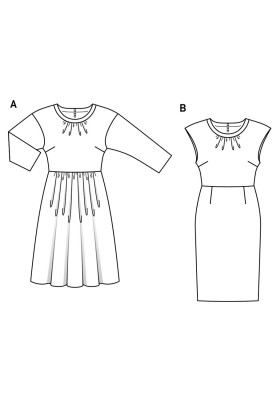 Выкройка Платье отрезное с приспущенной линией плеч (Burda 2/2019, № выкройки 6288 A)