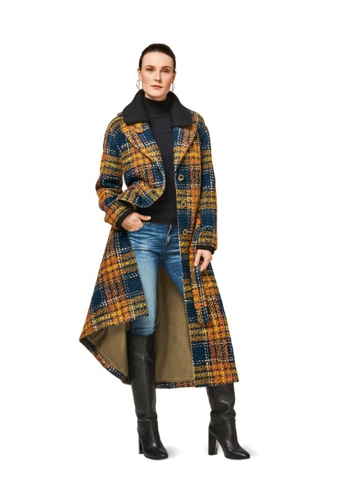 Pattern Single-breasted half coat with fur collar (Burda 2/2017, pattern number 6462 B)