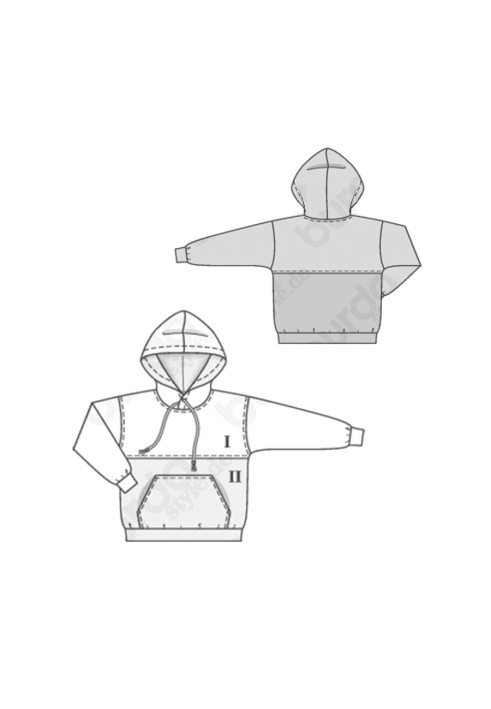 Pattern Knitted anorak with a hood (Burda 1/2020, pattern number 9301 A)