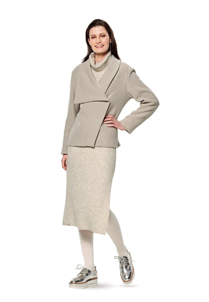 Pattern Jacket with an asymmetrical collar (Burda 2/2020, pattern number 6156 B)