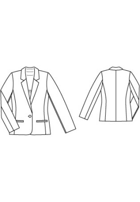 Pattern Blazer of a fitted silhouette made of canvas (Burda 6/2012, pattern number 106)