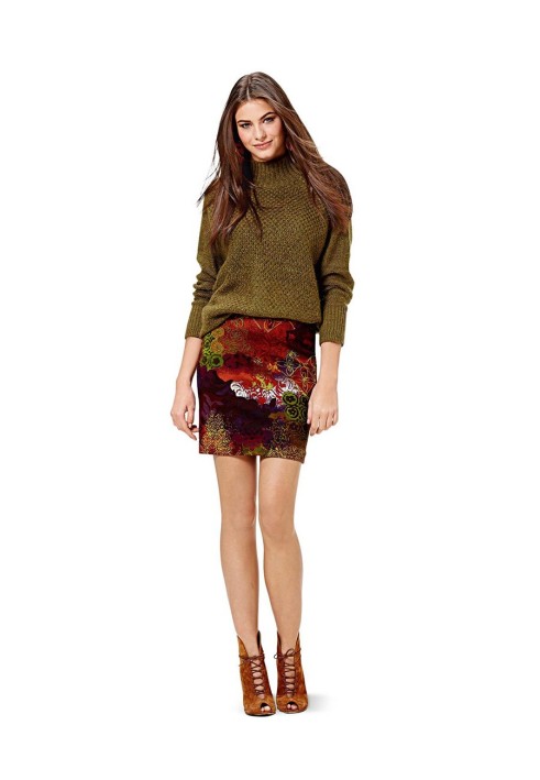 Pattern Knitted mini skirt with an elastic waistband (Burda 2/2016, pattern number 6598 A)