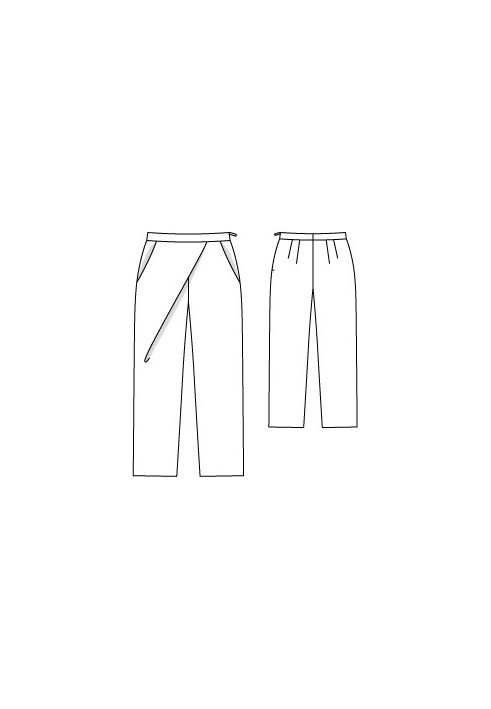 Pattern Straight-cut trousers with a smell effect (Burda 8/2010, pattern number 137)