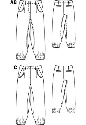 Pattern Pants 7/8 length with elastic cuffs (Burda 3/2011, pattern number 132 C)