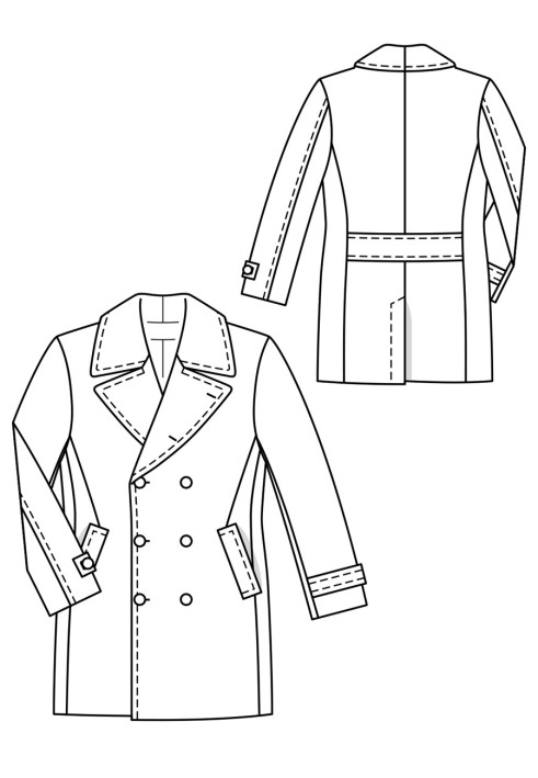 Pattern Double-breasted semi-coat of classic cut (Burda 10/2018, pattern number 128)