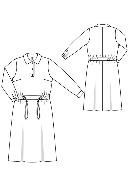 Pattern Cutaway dress with polo fastening (Burda 1/2020, pattern number 125)