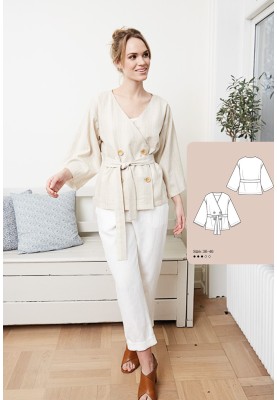 Pattern Double-breasted linen jacket without a collar (I love to sew 1/2019, pattern number 119)