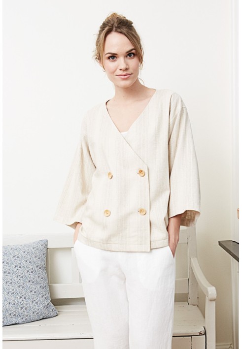 Pattern Double-breasted linen jacket without a collar (I love to sew 1/2019, pattern number 119)